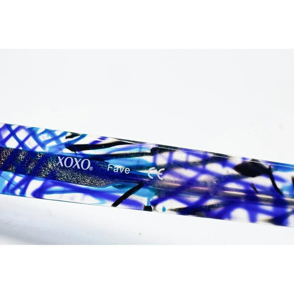 XOXO Eyeglasses Womens Black Blue Fave Rectangular 52-16-135